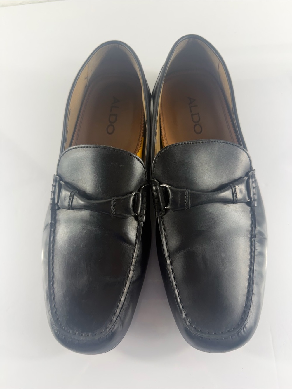 ALDO Black Leather Men's Oxford with Brown Grip Sole
